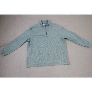 Old Navy Sweatshirt Mens Size 2XL Green 1/4 Zip Long Sleeve Cotton Mock Neck